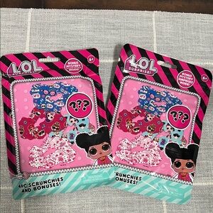 L.O.L. Surprise! Pink and Blue Scrunchies and Bonuses Pack 2 Pack